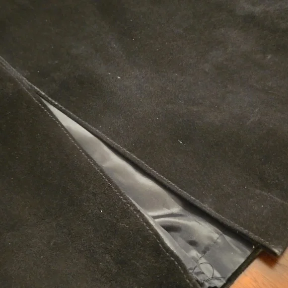 Etosha Black Seude Maxi Skirt Size Large Vintage 2000's - Picture 5 of 8